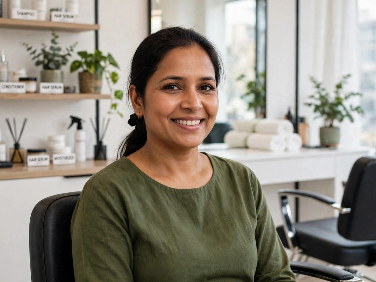 Same woman radiant and confident after parlour visit
